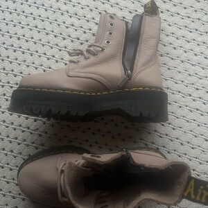 Dr. Martens Women's Beige Platform Boots